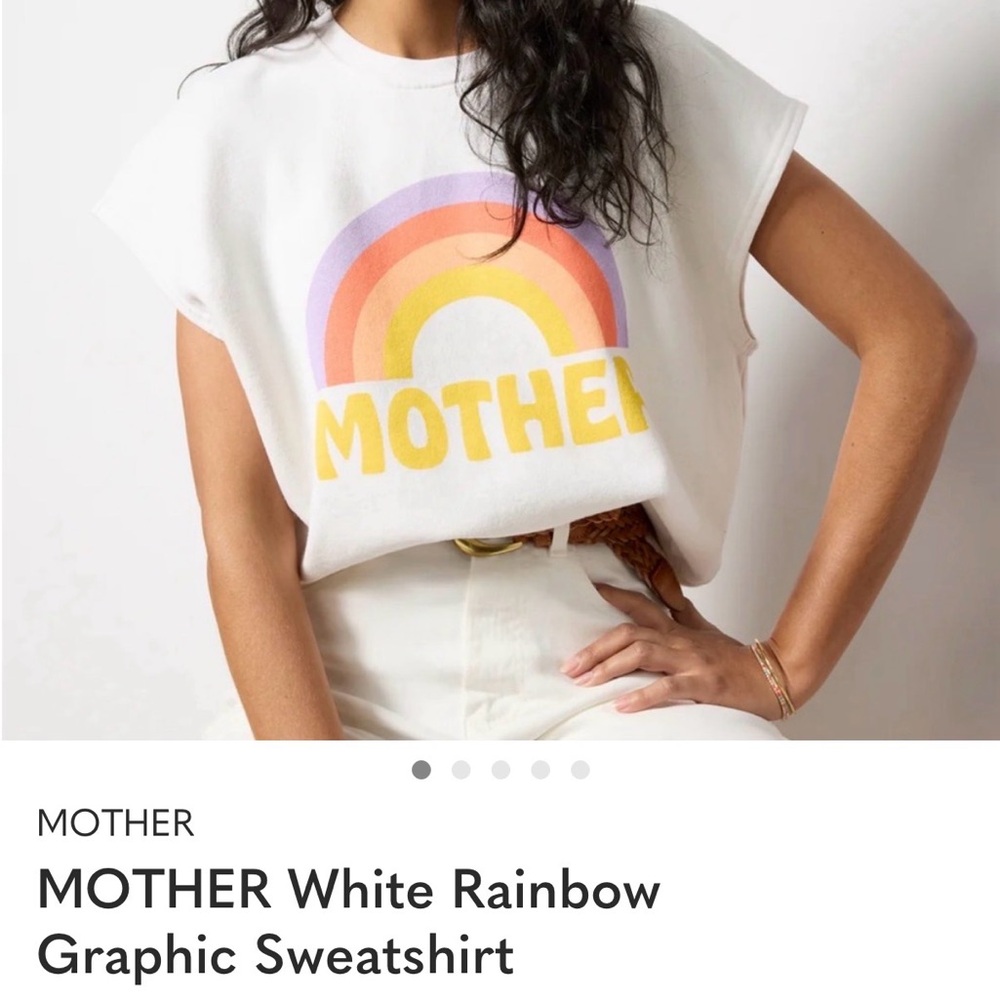 MOTHER White Rainbow Graphic Sweatshirt
